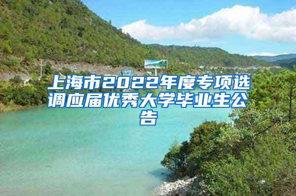 上海市2022年度专项选调应届优秀大学毕业生公告