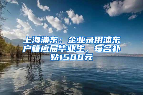 上海浦东：企业录用浦东户籍应届毕业生，每名补贴1500元