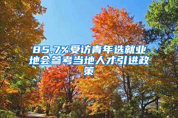 85.7%受访青年选就业地会参考当地人才引进政策