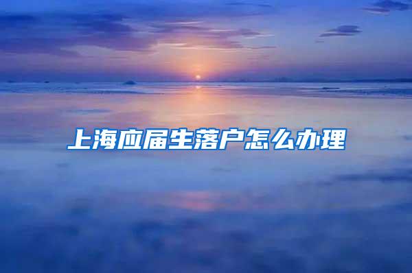 上海应届生落户怎么办理