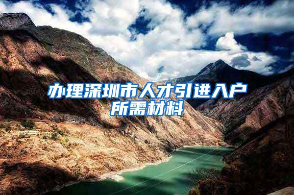 办理深圳市人才引进入户所需材料