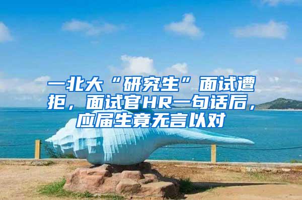一北大“研究生”面试遭拒，面试官HR一句话后，应届生竟无言以对