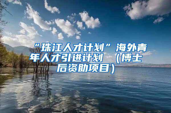 “珠江人才计划”海外青年人才引进计划 （博士后资助项目）