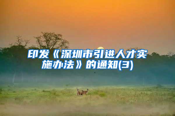 印发《深圳市引进人才实施办法》的通知(3)