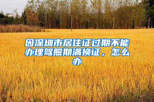 因深圳市居住证过期不能办理驾照期满换证，怎么办