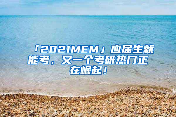 「2021MEM」应届生就能考，又一个考研热门正在崛起！