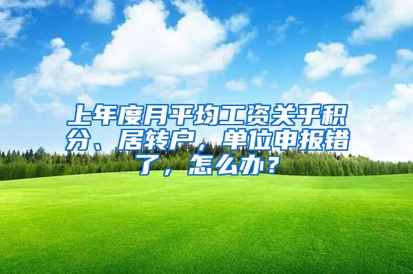 上年度月平均工资关乎积分、居转户，单位申报错了，怎么办？