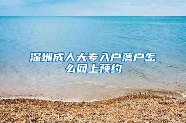 深圳成人大专入户落户怎么网上预约