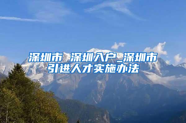 深圳市 深圳入户_深圳市引进人才实施办法