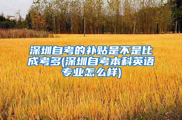 深圳自考的补贴是不是比成考多(深圳自考本科英语专业怎么样)