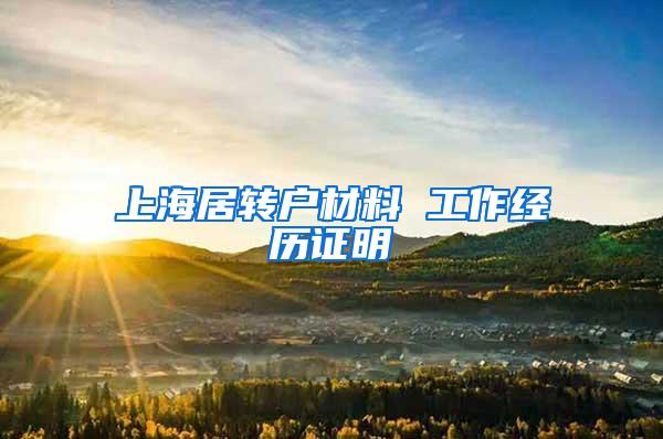 上海居转户材料 工作经历证明