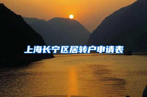上海长宁区居转户申请表