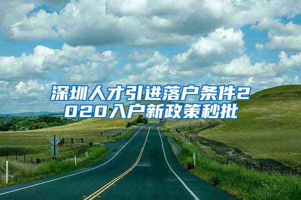 深圳人才引进落户条件2020入户新政策秒批