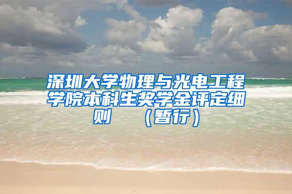 深圳大学物理与光电工程学院本科生奖学金评定细则  （暂行）