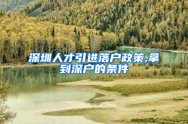 深圳人才引进落户政策,拿到深户的条件