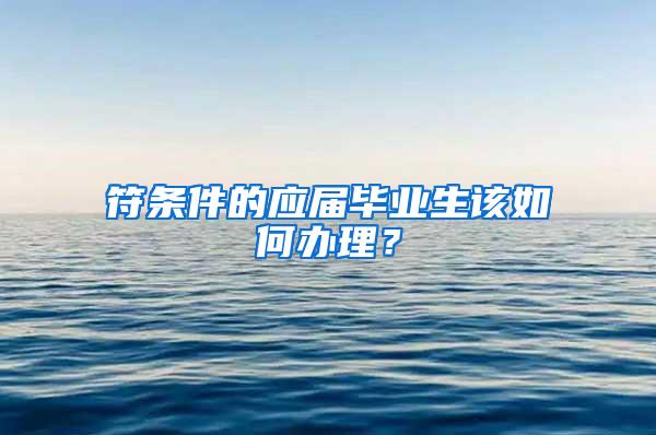 符条件的应届毕业生该如何办理？
