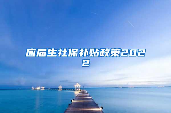 应届生社保补贴政策2022