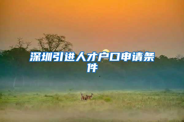 深圳引进人才户口申请条件