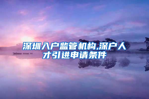 深圳入户监管机构,深户人才引进申请条件