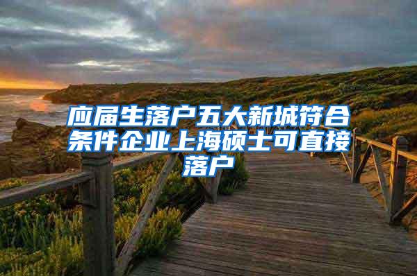 应届生落户五大新城符合条件企业上海硕士可直接落户