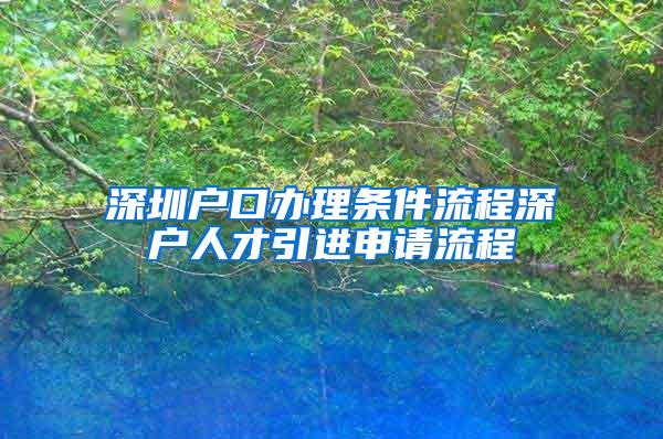 深圳户口办理条件流程深户人才引进申请流程