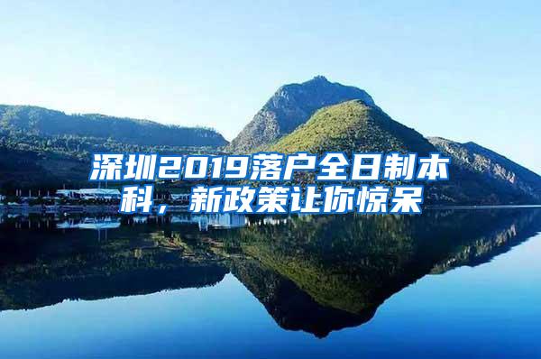深圳2019落户全日制本科，新政策让你惊呆