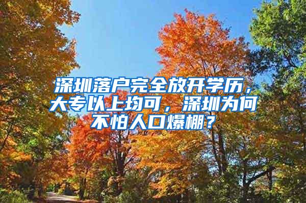 深圳落户完全放开学历，大专以上均可，深圳为何不怕人口爆棚？