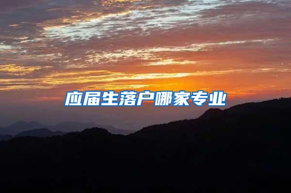 应届生落户哪家专业
