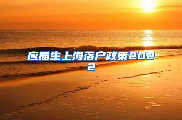 应届生上海落户政策2022