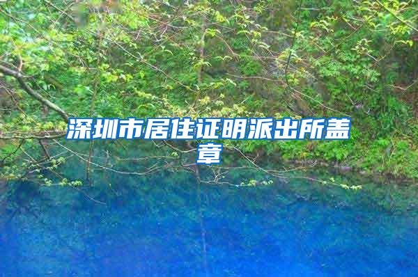 深圳市居住证明派出所盖章