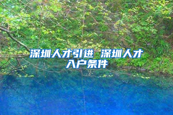 深圳人才引进 深圳人才入户条件