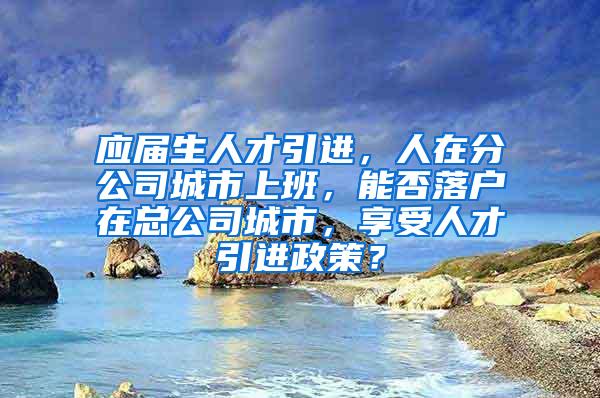 应届生人才引进，人在分公司城市上班，能否落户在总公司城市，享受人才引进政策？