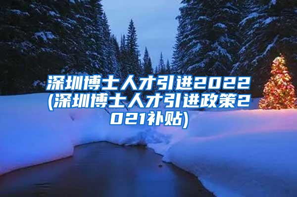 深圳博士人才引进2022(深圳博士人才引进政策2021补贴)