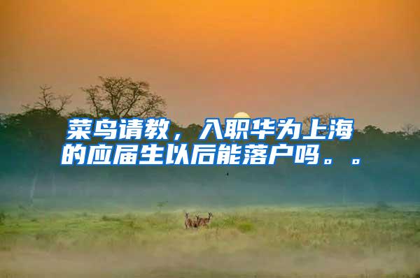 菜鸟请教，入职华为上海的应届生以后能落户吗。。