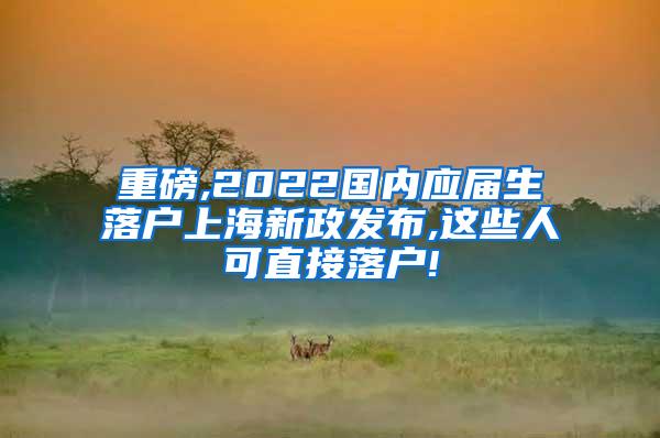 重磅,2022国内应届生落户上海新政发布,这些人可直接落户!