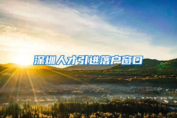 深圳人才引进落户窗口