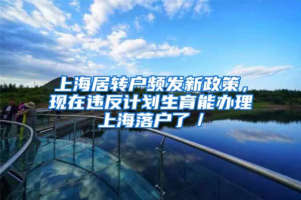 上海居转户频发新政策，现在违反计划生育能办理上海落户了／