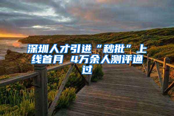 深圳人才引进“秒批”上线首月 4万余人测评通过