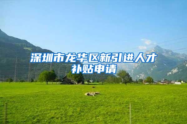深圳市龙华区新引进人才补贴申请