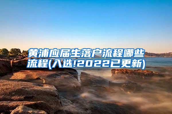 黄浦应届生落户流程哪些流程(入选!2022已更新)