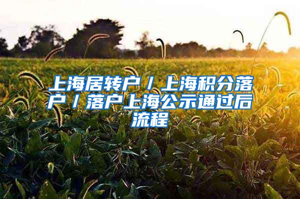上海居转户／上海积分落户／落户上海公示通过后流程