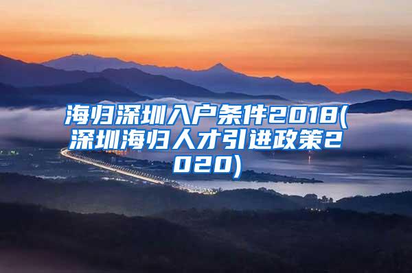 海归深圳入户条件2018(深圳海归人才引进政策2020)