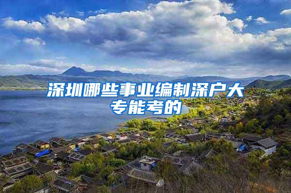 深圳哪些事业编制深户大专能考的
