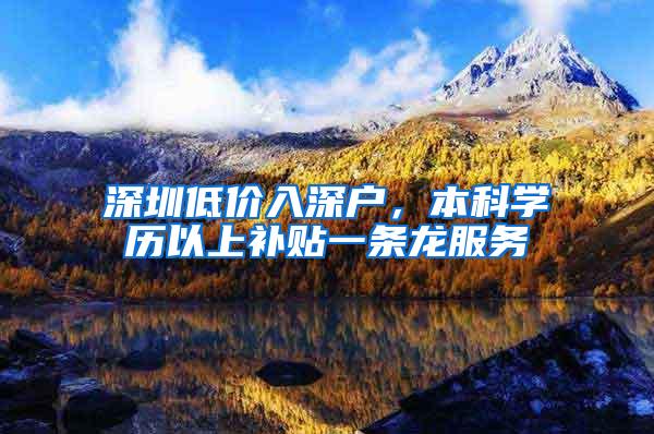 深圳低价入深户，本科学历以上补贴一条龙服务