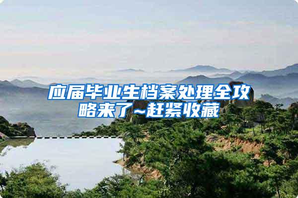 应届毕业生档案处理全攻略来了~赶紧收藏