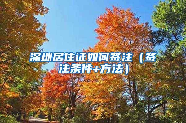深圳居住证如何签注（签注条件+方法）