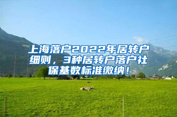 上海落户2022年居转户细则，3种居转户落户社保基数标准缴纳！