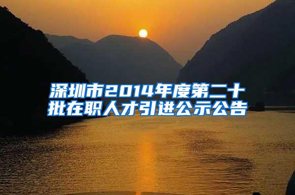 深圳市2014年度第二十批在职人才引进公示公告