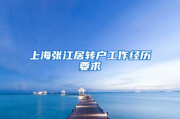 上海张江居转户工作经历要求