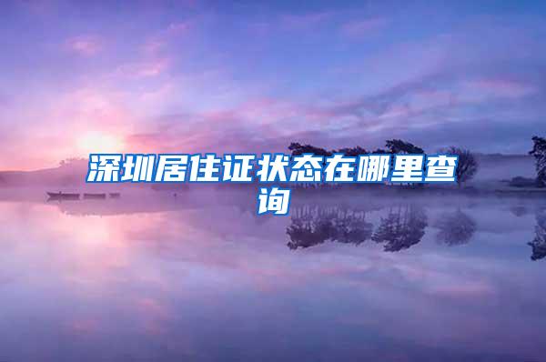 深圳居住证状态在哪里查询